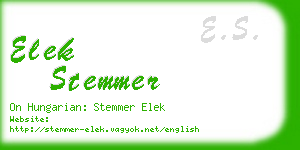 elek stemmer business card